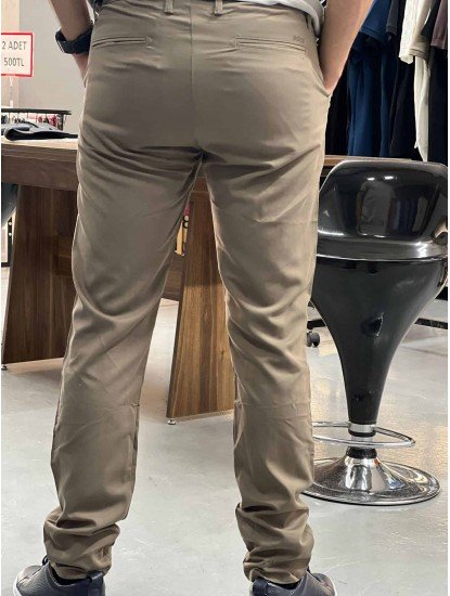9309-BOSS  Açık Kahve Rahat Kalıp Modal Kumaş Pantolon