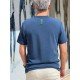 9316-LCST İndigo Tona Ton Logo Basıc Tshırt