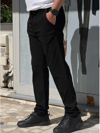 9318-Brooks Brothers Siyah Pamuk Elastanlı Pantolon