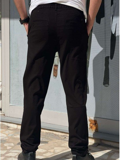 9318-Brooks Brothers Siyah Pamuk Elastanlı Pantolon