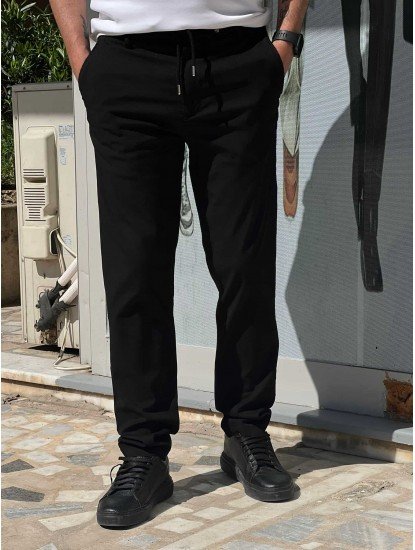 9318-Brooks Brothers Siyah Pamuk Elastanlı Pantolon