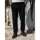 9318-Brooks Brothers Siyah Pamuk Elastanlı Pantolon