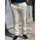 9319-Brooks Brothers Ekru Pamuk Elastanlı Pantolon