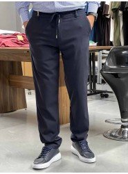 9321-Brooks Brothers Lacivert Pamuk Elastanlı Pantolon
