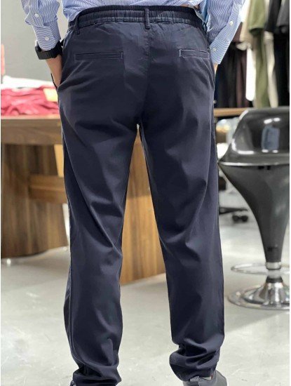 9321-Brooks Brothers Lacivert Pamuk Elastanlı Pantolon