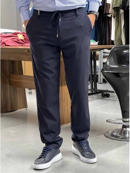 9321-Brooks Brothers Lacivert Pamuk Elastanlı Pantolon
