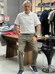 9322-Brooks Brothers Beyaz Polo Yaka İnterlok Kumaş Tshırt