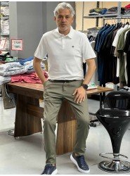 9322-Brooks Brothers Beyaz Polo Yaka İnterlok Kumaş Tshırt