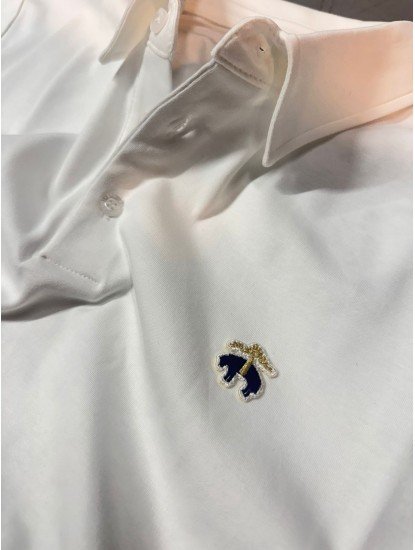 9322-Brooks Brothers Beyaz Polo Yaka İnterlok Kumaş Tshırt