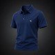9324-Brooks Brothers İndigo Polo Yaka İnterlok Kumaş Tshırt