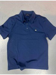 9324-Brooks Brothers İndigo Polo Yaka İnterlok Kumaş Tshırt