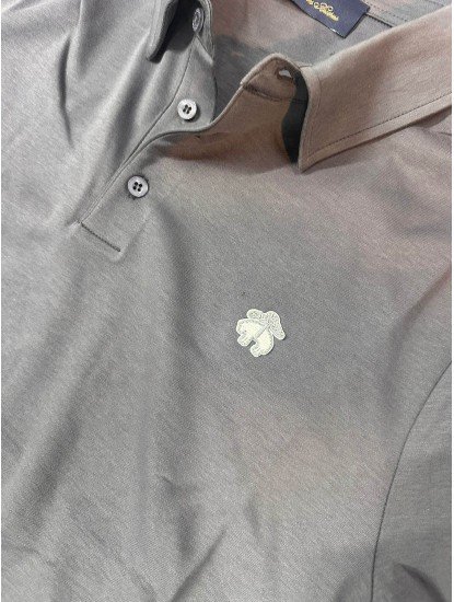 9325-Brooks Brothers Antrasit Polo Yaka İnterlok Kumaş Tshırt