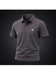 9325-Brooks Brothers Antrasit Polo Yaka İnterlok Kumaş Tshırt