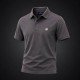 9325-Brooks Brothers Antrasit Polo Yaka İnterlok Kumaş Tshırt