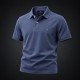 9326-Brooks Brothers Açık Lacivert Polo Yaka Yıkamalı Pamuk Kumaş Tshırt