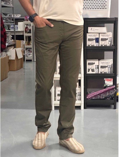 9328-BOSS Haki Pamuklu Pantolon