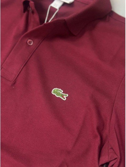 9336-LCST Bordo Pike Kumaş Polo Yaka Tshırt