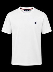 9341-Zegna Ekru Modal Kumaş Metal Logo  Basıc Tshırt