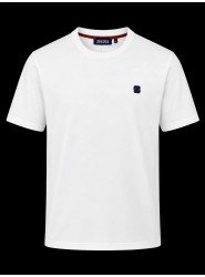 9341-Zegna Ekru Modal Kumaş Metal Logo  Basıc Tshırt