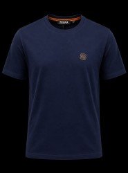 9342-Zegna Lacivert Modal Kumaş Metal Logo  Basıc Tshırt