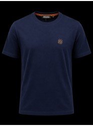 9342-Zegna Lacivert Modal Kumaş Metal Logo  Basıc Tshırt