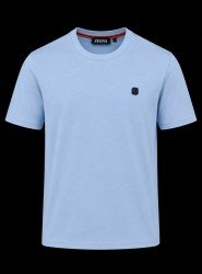 9344-Zegna Mavi  Modal Kumaş Metal Logo  Basıc Tshırt