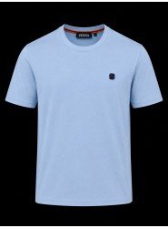 9344-Zegna Mavi  Modal Kumaş Metal Logo  Basıc Tshırt