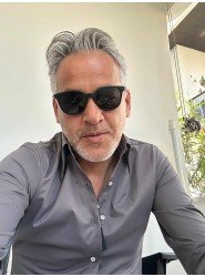 9351-Briva  Antrasit Gizli Düğme Dik Yaka Slim Gömlek