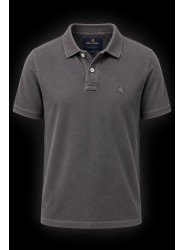 9362-Brooks Brothers Antrasit Polo Yaka Yıkamalı Pamuk Kumaş Tshırt