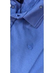 9363-Brooks Brothers Mavi Polo Yaka Yıkamalı Pamuk Kumaş Tshırt