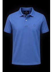 9363-Brooks Brothers Mavi Polo Yaka Yıkamalı Pamuk Kumaş Tshırt