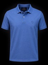 9363-Brooks Brothers Mavi Polo Yaka Yıkamalı Pamuk Kumaş Tshırt
