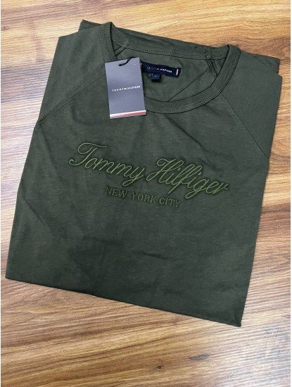 12168-TMY Yeşil Nakış Baskılı Tshirt