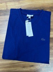 12175-LCST Indigo V Yaka Slikon Timsah Logo Tshirt