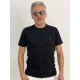 12385-ALSNT Siyah  Bisiklet Yaka Tshirt