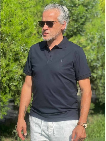12402-FBRK Lacivert Polo Yaka Tshirt