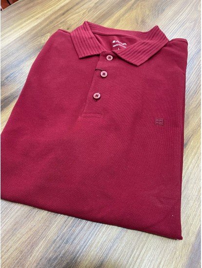 12403-AVVA Bordo Polo Yaka Tshirt