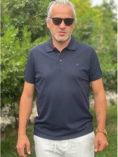 12404-AVVA Lacivert Polo Yaka Tshirt
