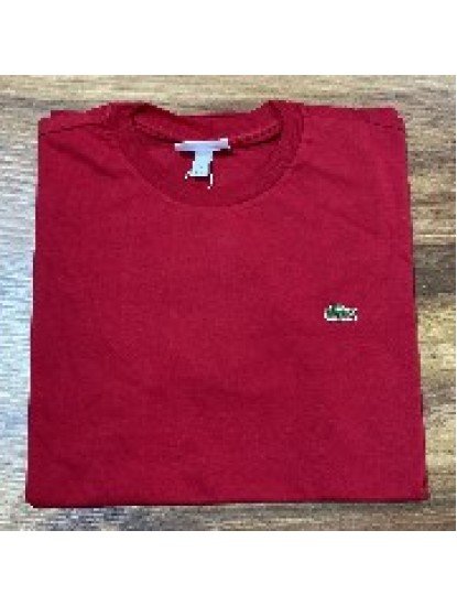 12431- LCST Kırmızı Klasik Logo Basic Sıfır Yaka Tshirt