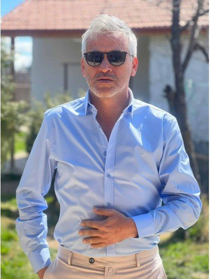 2473-BYMN Business Slim Fit Mavi Gömlek