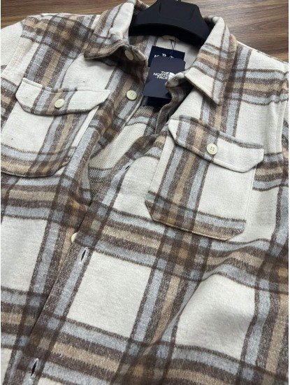 2484-North Face Krem Rengi Oduncu Ceket Gömlek
