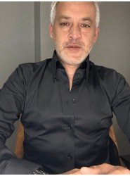 2561-Brıva  Siyah Dik Yaka Slim Fit Gömlek