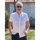 2569-Zara Kısa Kollu Beyaz Penye Slim Fit Gömlek