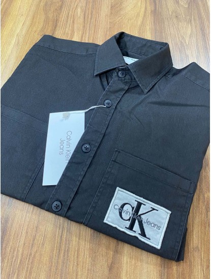 2709-CK Koyu Füme Cepli Regular Fit Kot Gömlek 