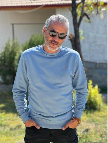 6099-GNT Mavi Minik Logo Nakış Sweath