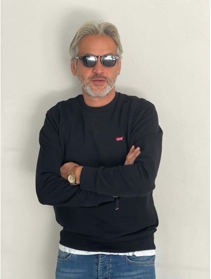 6172-LVS Siyah Sıfır Yaka Şardonsuz Slim Fit Sweath