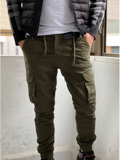 7024-Zara Haki Yeşil Kargo Pantolon