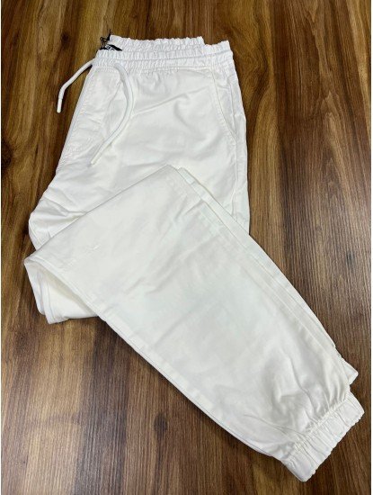 7035-Yep Beyaz Joger Pantolon