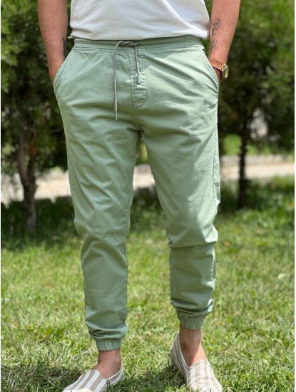 7039-Yep Yeşil Joger Pantolon
