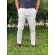 7098-NTWRK Beyaz Regular Fit Keten Pantolon